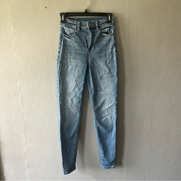 🛍️American Eagle Curvy Hi Rise Jeggings Size 00 - Picture 1 of 7